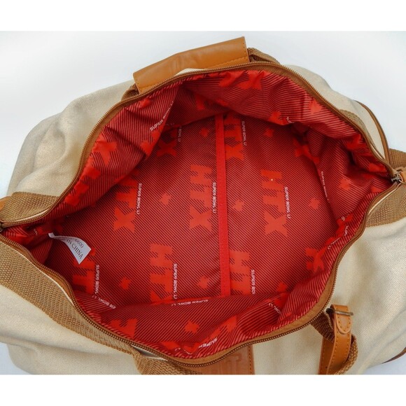 Super Bowl LI 51 Tan Canvas Backpack Weekender Bag Duffle NFL Patriots Falcons - Picture 6 of 14